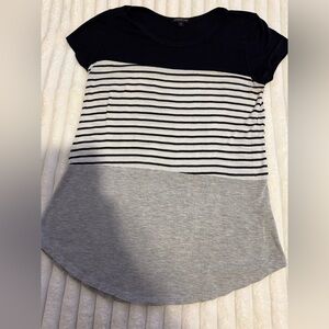 Chic Black and Gray Striped Women's Tee